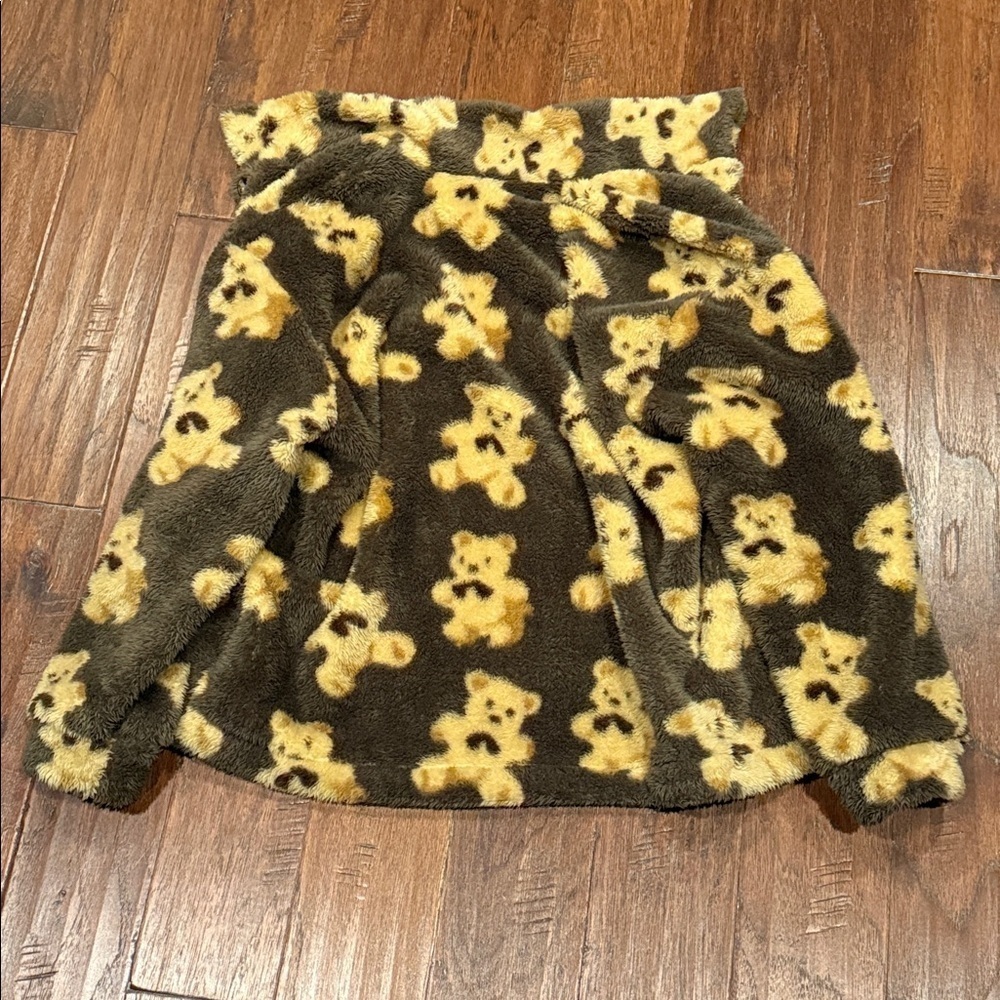 Gorgeous Large Brown Teddy Print Furry Button Down Collared Sweater PC 🖤 - Picture 16 of 16